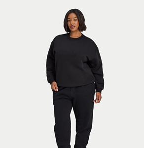 Sweat-shirts pour femmes en molleton uni, col montant, coupe ample, personnalisables, vente en gros, prix abordable, nouveauté - Product Image 3