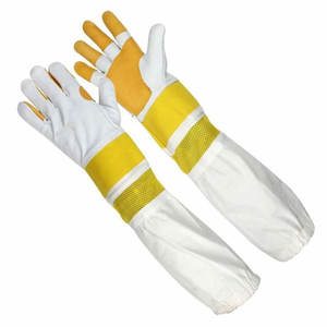 Gants d'apiculture en cuir de vachette anti-coupure XL avec manchette longue en coton et maille pour la protection des mains et des bras contre les piqûres – Vente en gros - Product Image 2