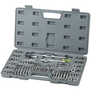 60 pezzi essenziale rubinetto & Die Set SAE & Metric cuscinetto in acciaio utensile completo per il taglio di stoccaggio esterno e interno per la custodia - Product Image 1