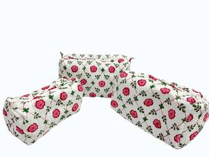 Floral Cotton <b>Cosmetic</b> Bag Pouch Set | High Quality Hand Block Print Waterproof Travel Toiletry <b>Organizer</b> Handmade Masterpiece - Product Image 5