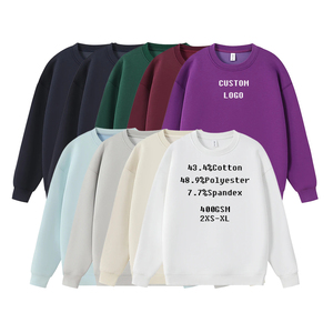 Sweat-shirt à col rond personnalisé avec logo, 400GSM, coton, polyester, élasthanne, unisexe, décontracté, vêtements d'automne, 2XS-XL - Product Image 1