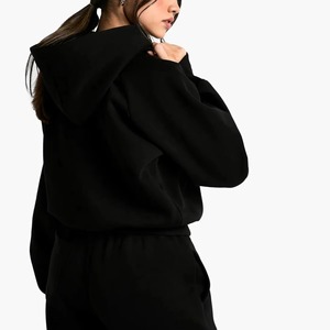 Custom High Quality French Terry Hoodies Women's Streetwear Essentials Custom Screen Printing <b>Drop</b> Shoulder Embroidered Hoodie - Product Image 3