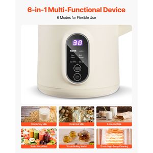 Macchina per Latte Vegetale 6-in-1 da 20 oz, per Succo di Soia, con 6 Lame, per Latte di Avena e Frutta Secca Fatto in Casa, a Funzionamento Tedesco, a Base Vegetale, Non Lattiero-Casearia, per Uso Domestico - Product Image 5