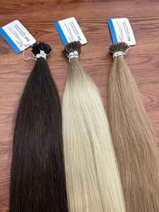 Extensions de cheveux humains vietnamiens bruts à pointe plate en kératine, cuticules alignées, double épaisseur, haute qualité, ondulés naturels - Product Image 1
