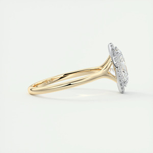 แหวนหมั้นเพชรรูปวงรีสีเหลืองทองประดับเพชรแล็บโกรว์ - Product Image 6