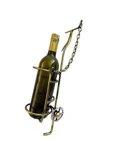 Porte-bouteille à vin en métal de luxe avec base en marbre, support décoratif pour table, présentoir pour bar à domicile, article cadeau - Product Image 2