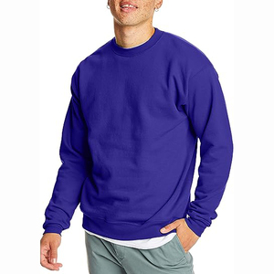 Men's Hoodies & Sweatshirt Custom logo Printing Streetwear Rib Crew Neck Oversized Drop Shoulder Blank Sweatshirt for Men - Product Image 1