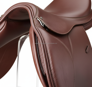 Silla de montar inglesa para salto ecuestre, equipo de equitación de cuero hecho a mano, proveedor OEM ODM de la India - Product Image 3