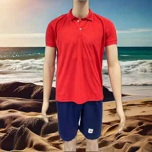 Piqué de manga corta informal de verano para hombre de alta calidad para camisa Polo personalizable patrón sólido seda poliéster directo de fábrica - Product Image 1