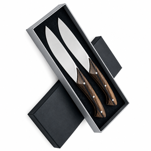 Cuchillos de Cocina Premium de Acero Inoxidable con Mangos de Madera, Hojas Afiladas de Filo Recto para Cortar Carne, Comer y Preparar Alimentos - Product Image 3
