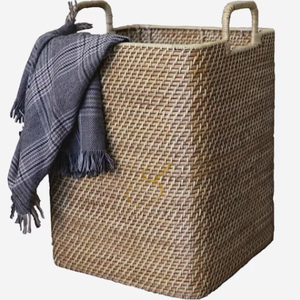 ตะกร้าผ้าขนาดใหญ่ทำจากหวายสานพร้อมหูหิ้ว ตะกร้าเก็บของหวาย - Product Image 1
