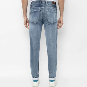 Pantalones Cargo de Mezclilla para Hombre, Corte Slim Fit, Casuales, de Moda, Algodón Elástico de Alta Calidad, Color Azul Grisáceo y Bronceado - Product Image 3