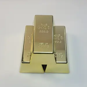 Neuheit Shining Plastic Gold Fake Goldbarren 24 Karat Goldbarren für Wohnkultur