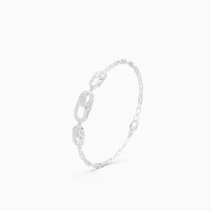 Bracelet à maillons avec breloques en diamants de 0,63 ct cultivés en laboratoire, style empilé, en or jaune, blanc et rose 9 carats - Product Image 2