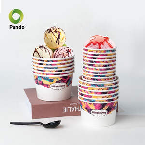 Vasos de Papel Desechables Personalizables de Doble Pared para Helado, Ecológicos, con Tapas y Cucharas con Logotipo, Tamaños de 3oz a 16oz - Product Image 3