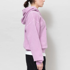 Custom Oversized Embroidered French Terry Baggy Hoodie Cotton Fleece <b>Jumper</b> Puff Print Hooded CrewNeck Sweatshirt for Women - Product Image 2