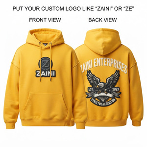 Sudadera con Capucha para Hombre, Premium, 320 GSM, Algodón y Poliéster, Felpa Suave y Cálida, Amarillo Dorado, Bordado 3D, Logotipo Personalizado, Ropa Urbana de Moda - Product Image 1
