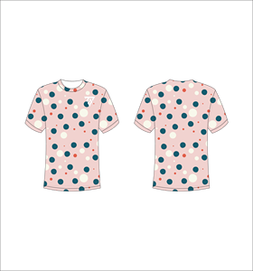 T-shirt à manches courtes pour homme à pois, col rond, coupe décontractée, imprimé, respirant, 100% polyester, tricoté, logo sur le devant - Product Image 1