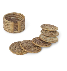 Sous-verres en rotin BOHO avec support, tapis pour tasses à thé, forme ronde personnalisée, dernières nouveautés, sous-verres en rotin BOHO - Product Image 4