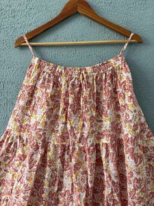 Elegant Floral Printed Tiered Cotton Long <b>Skirt</b> for Women Soft Breathable & Flowy Ethnic <b>Skirt</b> for Daily Wear Festive Occasions - Product Image 4