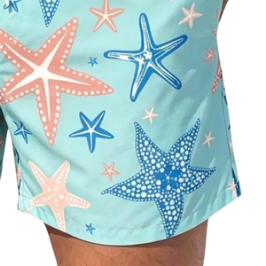 Mens <b>Animal</b> Print Breathable Quick Dry Swim Shorts Elastic Waist Drawstring Casual Summer Board Shorts - Product Image 6