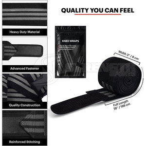 New Arrival Lightweight Compression Weightlifting <b>Knee</b> <b>Wraps</b> Eco Friendly Top Selling <b>Knee</b> <b>Wraps</b> - Product Image 3