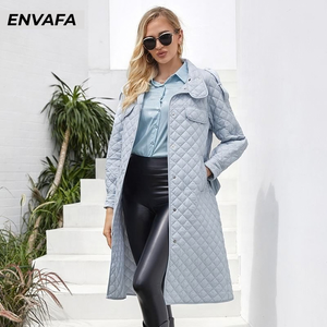 Abrigo Acolchado de Poliéster Estándar para Otoño, Chaqueta Casual Impermeable con Cinturón, Abrigo Largo Elegante y Cálido para Mujer - Product Image 6