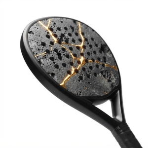 Raquette de padel en fibre de carbone durable, légère, en graphite, noyau en mousse EVA, surface texturée, poignée ergonomique, puissance équilibrée D - Product Image 3