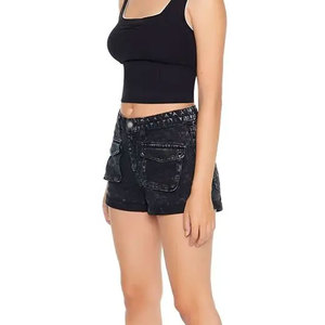 Shorts pour femmes Econex Sports Relax Wear Acid Wash - 100% coton, fermeture à boutons, motif uni, design et taille personnalisés - Product Image 2