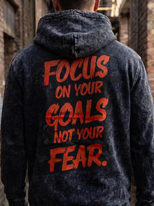Mens Vintage Acid Wash Pullover Hoodie Oversized Motivational Graphic <b>Back</b> Print Streetwear Hooded Sweatshirt - Product Image 6