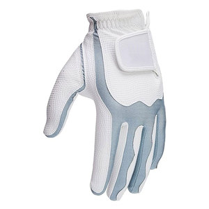 Gants de golf pour hommes de haute qualité avec cuir synthétique japonais de qualité supérieure, design extensible en denim blanc et bleu - Product Image 1