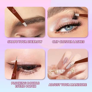 Pince à épiler en acier inoxydable de différentes formes et designs, outil d'épilation de haute précision, pour le modelage des sourcils - Product Image 6