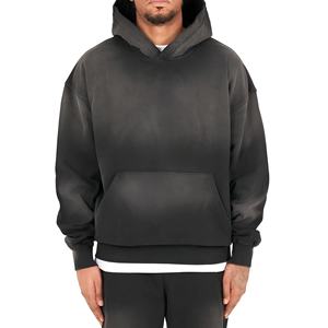 Sweat-shirt à capuche oversize délavé pour homme, style streetwear décontracté, coupe ample, mode urbaine, vente en gros OEM, vêtements d'hiver - Product Image 1