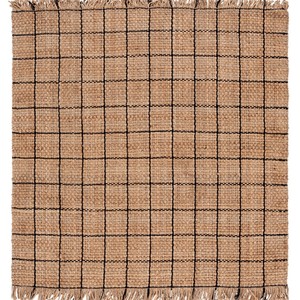 Tapis rectangulaire en jute à poils ras, style scandinave, écologique, pour salon - Product Image 3