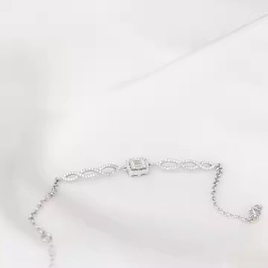 New Round Shape Moissanite Diamond Bracelet Bezel Setting 18K White Gold Diamond Bracelet <b>for</b> Both <b>Men</b> and Women - Product Image 4