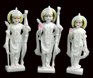 Sculpture de dieu en marbre blanc fait à la main, seigneur Shri Ram Darbar, magnifique pour la décoration de la maison - Product Image 6