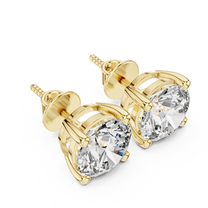 Boucles d'oreilles en or 14 carats avec diamants ronds brillants de 8 mm cultivés en laboratoire, certifiés IGI, couleur E, diamants synthétiques, bijoux tendance pour femmes - Product Image 3