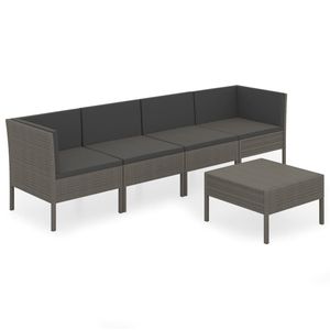 Conjunto de Muebles de Jardín en Ratán Sintético Gris/Antracita con Acero con Recubrimiento en Polvo, Elegante Mobiliario para Exteriores - Product Image 2