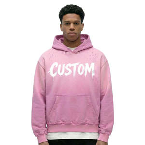 Sudadera con Capucha para Hombre, Estilo Urbano, Oversize, Lavado Desgastado, Hombros Caídos, con Pedrería, Esencial para Moda Urbana, Personalizada de Fábrica, Alta Calidad - Product Image 6