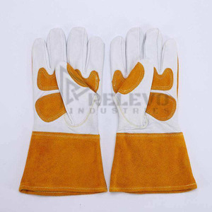 ถุงมือเชื่อมหนังวัวแท้คุณภาพเยี่ยม ป้องกันความร้อนได้ดีเยี่ยม ถุงมือเชื่อมหนังยาวสำหรับงานเชื่อมมิก - Product Image 3