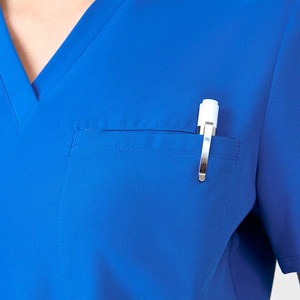 Wholesale Custom Women Medical Scrubs <b>Set</b> Nursing Uniform Breathable Hospital Scrub Suit OEM Customizable Blue Hospital Uniform - Product Image 5