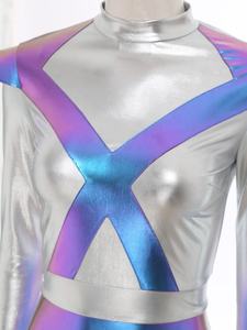 Women Dance Ballroom <b>Costumes</b> Alien Astronaut <b>Cosplay</b> Dress Metallic A-Line Dress Party Parties Events Competitive Dance <b>Costume</b> - Product Image 3