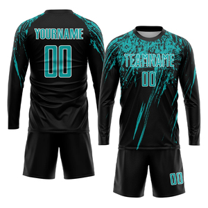 Conjuntos de Portero Deportivos con Estampado por Transferencia de Calor, Logotipo Personalizado, Malla Transpirable, Ajuste Cómodo, Uniformes de Portero de Club de Fútbol - Product Image 3