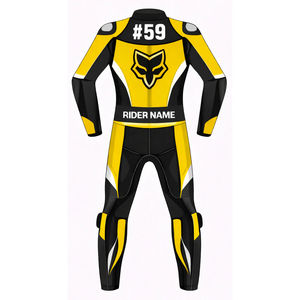 Traje de Motociclismo Personalizado de Cuero Vacuno/Canguro para Hombre, Mono de Una Pieza, Traje de Piloto con Protección OEM CE - Product Image 2