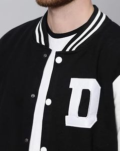 Factory Custom <b>Men's</b> Wool Blend Eco-Friendly Winter Varsity <b>Jacket</b> <b>White</b> Sleeve Letter Embroidery Chenille Streetwear <b>Jacket</b> - Product Image 5