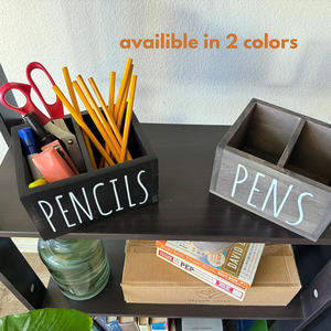 ที่ใส่ดินสอไม้สำหรับโต๊ะทำงานและกล่องเก็บดินสอสีสำหรับเด็ก 2 กล่องสีดำ - Product Image 6