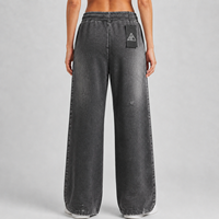 Pantalon cargo large en molleton 100 % coton de haute qualité, style streetwear, taille élastique, logo brodé personnalisé, tendance