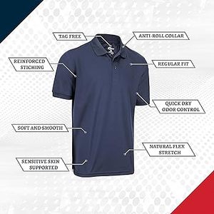 Camiseta Polo de Cuello Redondo para Hombre, de Polialgodón, Absorbente de Humedad, Ropa Deportiva de Alto Rendimiento, para Verano, Escuela, Equipo - Product Image 3