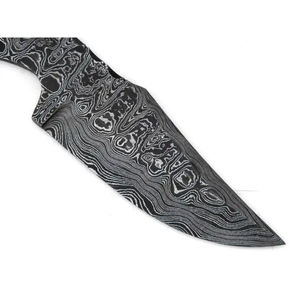Couteau Burraq DIY OEM personnalisé fait main en acier Damas, lame vierge multifonctionnelle à motif Rain Twist, 7,5 pouces, pour usage extérieur - Product Image 4