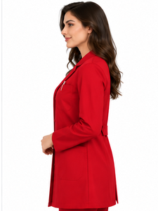 Blouse de laboratoire blanche pour femmes médecins, manches longues, respirante, uniforme médical en coton et polyester, tenue de travail pour hôpital et laboratoire, personnalisable - Product Image 4